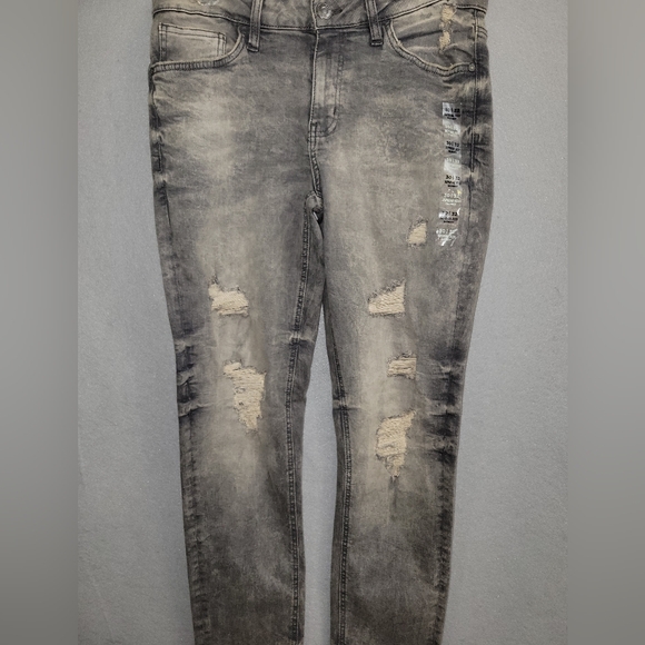 RUE 21 Men's Jeans Skinny Supreme Flex 30 x 32 Blue/Grey Distressed destroyed - Picture 9 of 10